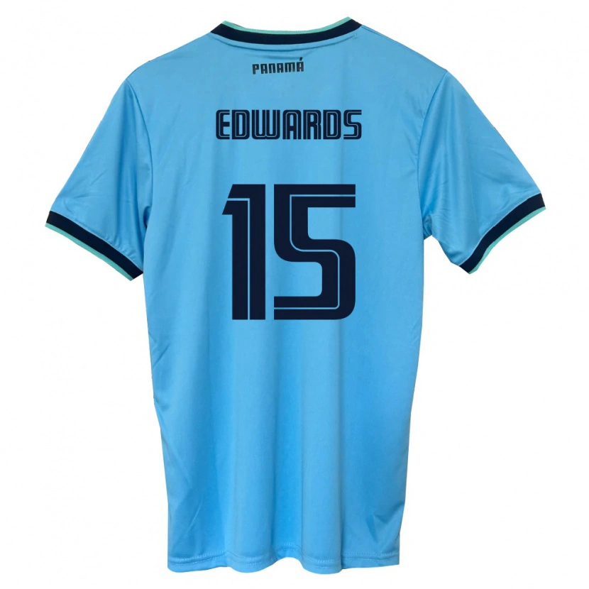 DanxenレディースパナマEmanuel Edwards#15空色 黒アウェイシャツ26-28ジャージーユニフォーム