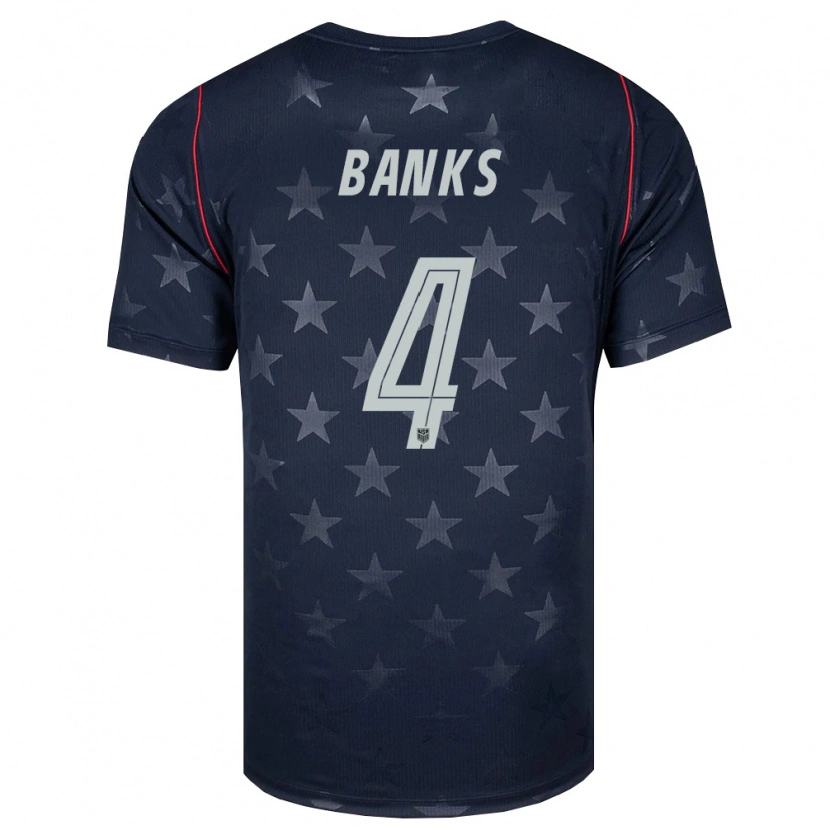Danxenレディースアメリカ合衆国Noahkai Banks#4黒 白 赤アウェイシャツ26-28ジャージーユニフォーム