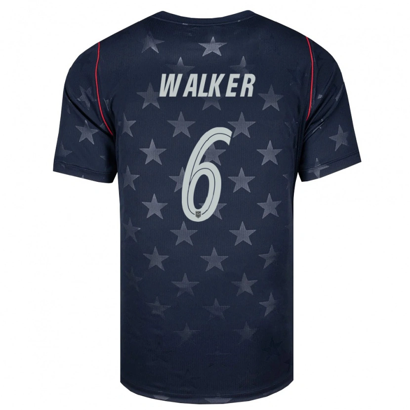 Danxenレディースアメリカ合衆国Landry Walker#6黒 白 赤アウェイシャツ26-28ジャージーユニフォーム
