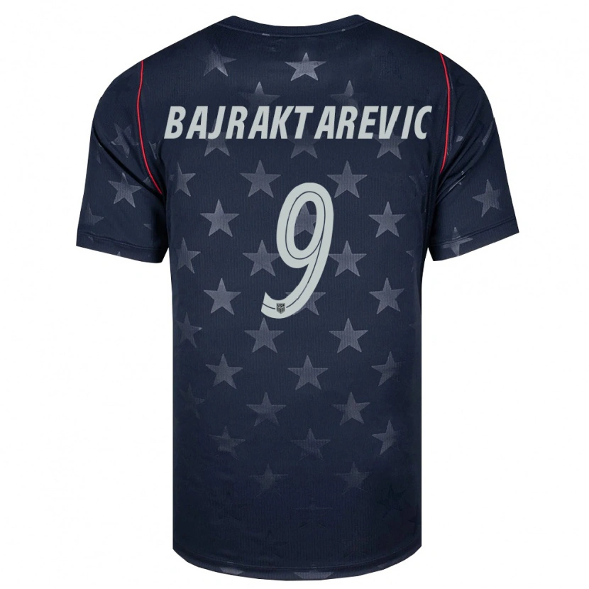 Danxenレディースアメリカ合衆国エスミル・バイラクタレヴィチ#9黒 白 赤アウェイシャツ26-28ジャージーユニフォーム