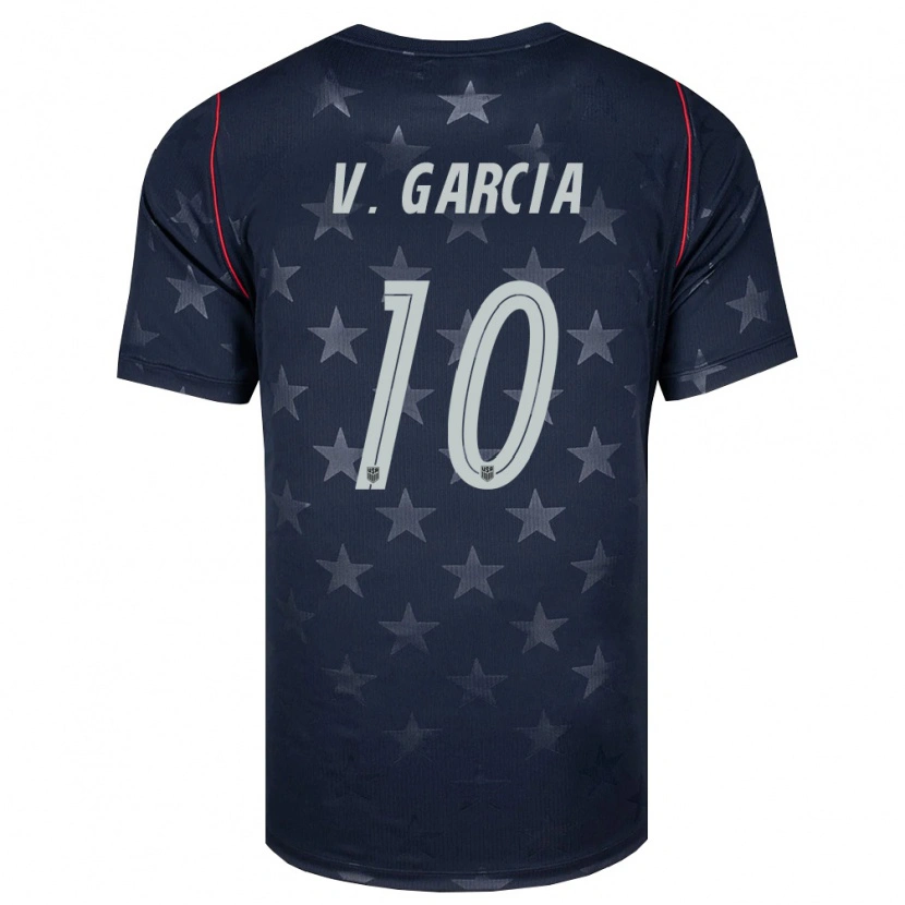 Danxenレディースアメリカ合衆国Vinny Garcia#10黒 白 赤アウェイシャツ26-28ジャージーユニフォーム