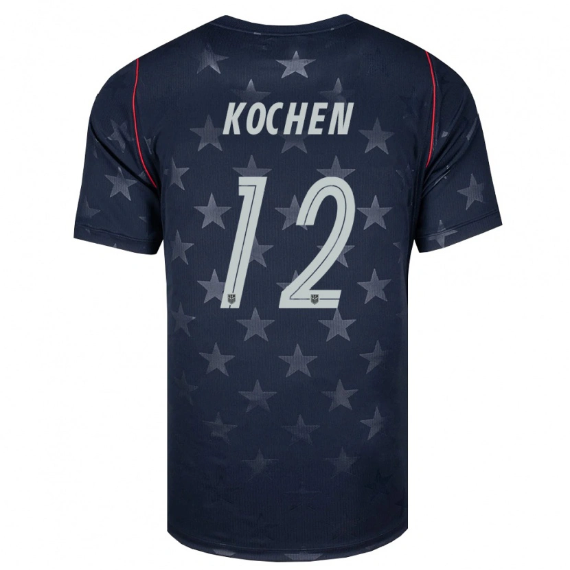 Danxenレディースアメリカ合衆国ディエゴ・コッヘン#12黒 白 赤アウェイシャツ26-28ジャージーユニフォーム