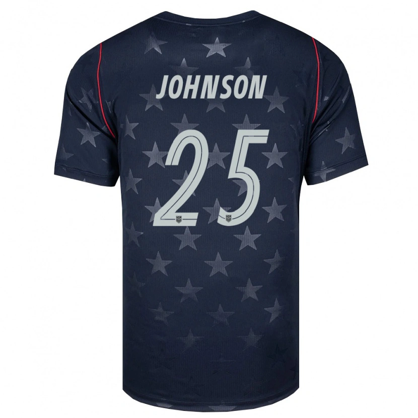 Danxenレディースアメリカ合衆国ショーン・ジョンソン#25黒 白 赤アウェイシャツ26-28ジャージーユニフォーム