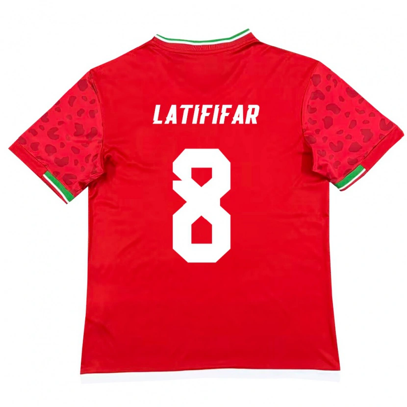 DanxenレディースイランPouria Latififar#8赤 白アウェイシャツ26-28ジャージーユニフォーム