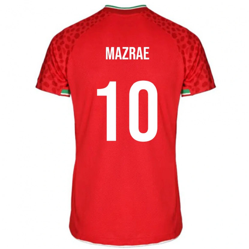 DanxenレディースイランYousef Mazrae#10赤 白アウェイシャツ26-28ジャージーユニフォーム