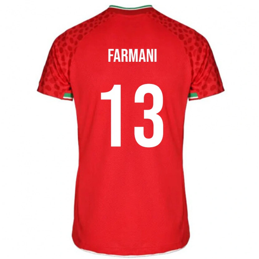 Danxenレディースイランヤサマン・ファルマニ#13赤 白アウェイシャツ26-28ジャージーユニフォーム