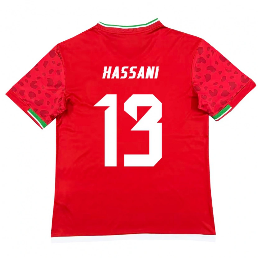 Danxenレディースイランアリ・ハッサーニ#13赤 白アウェイシャツ26-28ジャージーユニフォーム