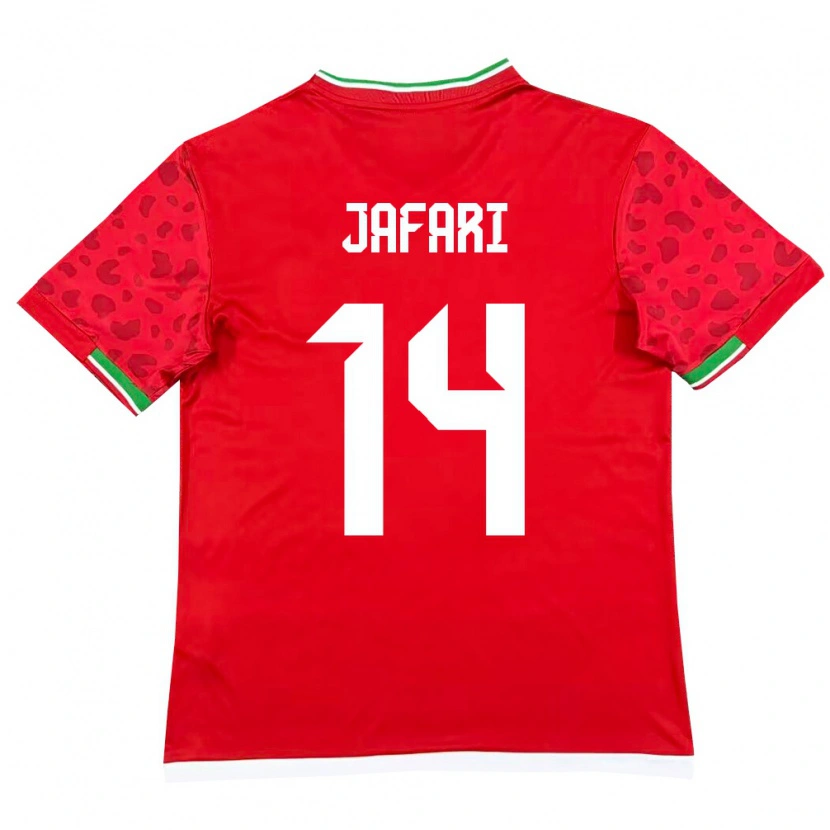 Danxenレディースイランファルハン・ジャファリ#14赤 白アウェイシャツ26-28ジャージーユニフォーム