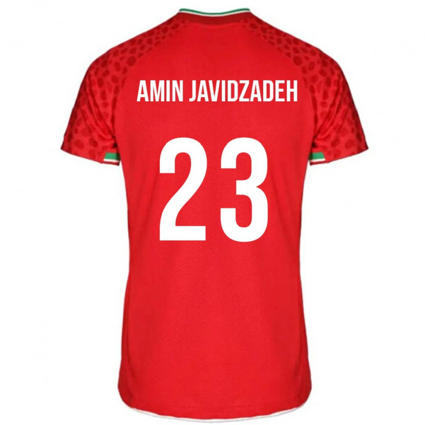 DanxenレディースイランMohammad Amin Javidzadeh#23赤 白アウェイシャツ26-28ジャージーユニフォーム