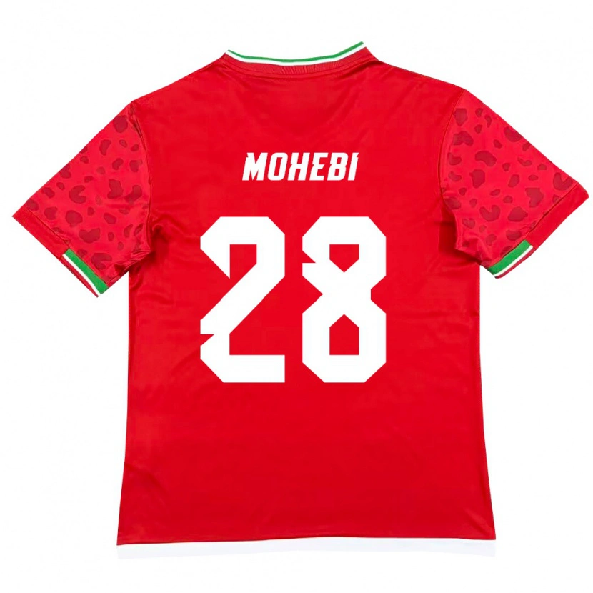 DanxenレディースイランMohammadmehdi Mohebi#28赤 白アウェイシャツ26-28ジャージーユニフォーム