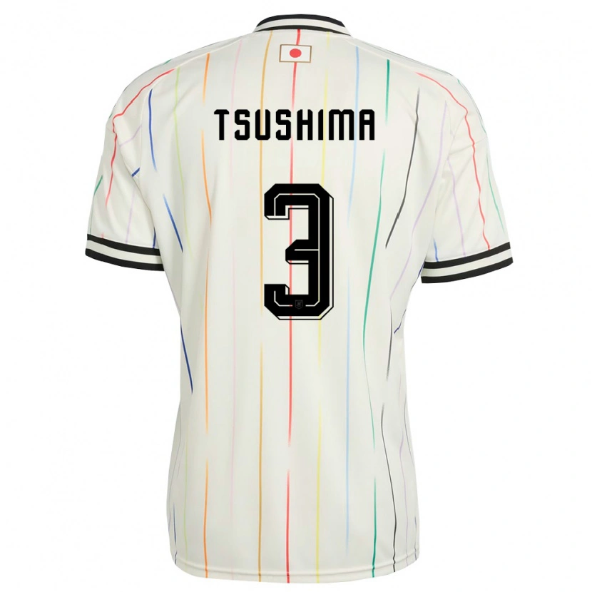 Danxenレディース日本Haru Tsushima#3白 黒アウェイシャツ26-28ジャージーユニフォーム