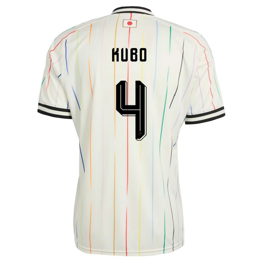 Danxenレディース日本Harumu Kubo#4白 黒アウェイシャツ26-28ジャージーユニフォーム