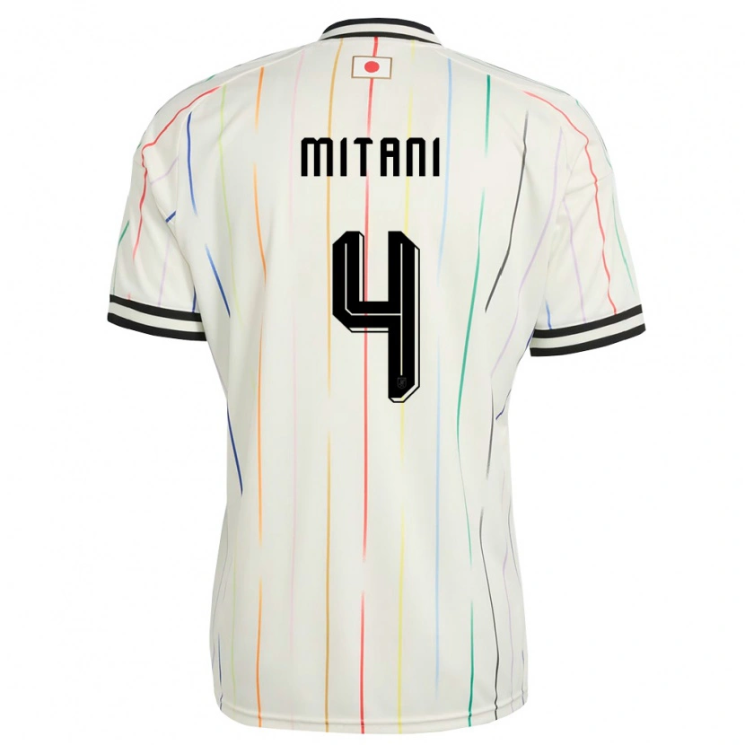Danxenレディース日本Tomohiro Mitani#4白 黒アウェイシャツ26-28ジャージーユニフォーム