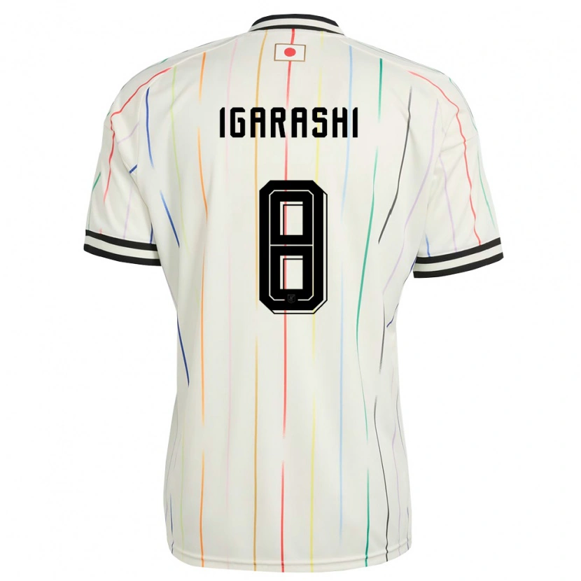 Danxenレディース日本Ryo Igarashi#8白 黒アウェイシャツ26-28ジャージーユニフォーム