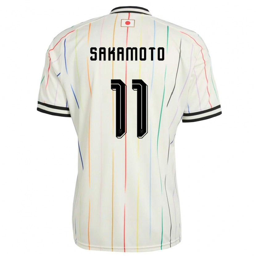 Danxenレディース日本坂本一彩#11白 黒アウェイシャツ26-28ジャージーユニフォーム