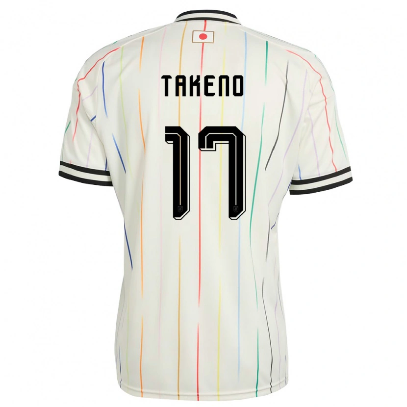 Danxenレディース日本Futa Takeno#17白 黒アウェイシャツ26-28ジャージーユニフォーム