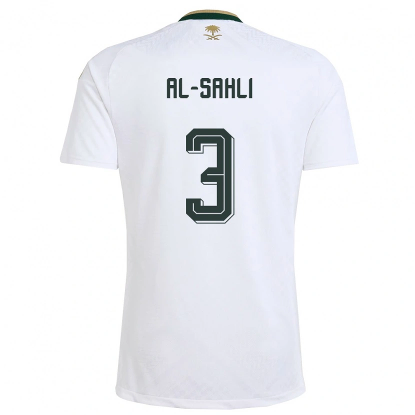 DanxenレディースサウジアラビアAbdullah Al-Sahli#3白 緑 金アウェイシャツ26-28ジャージーユニフォーム