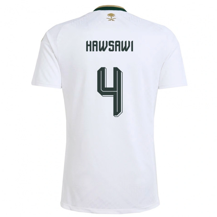DanxenレディースサウジアラビアMohammed Hawsawi#4白 緑 金アウェイシャツ26-28ジャージーユニフォーム