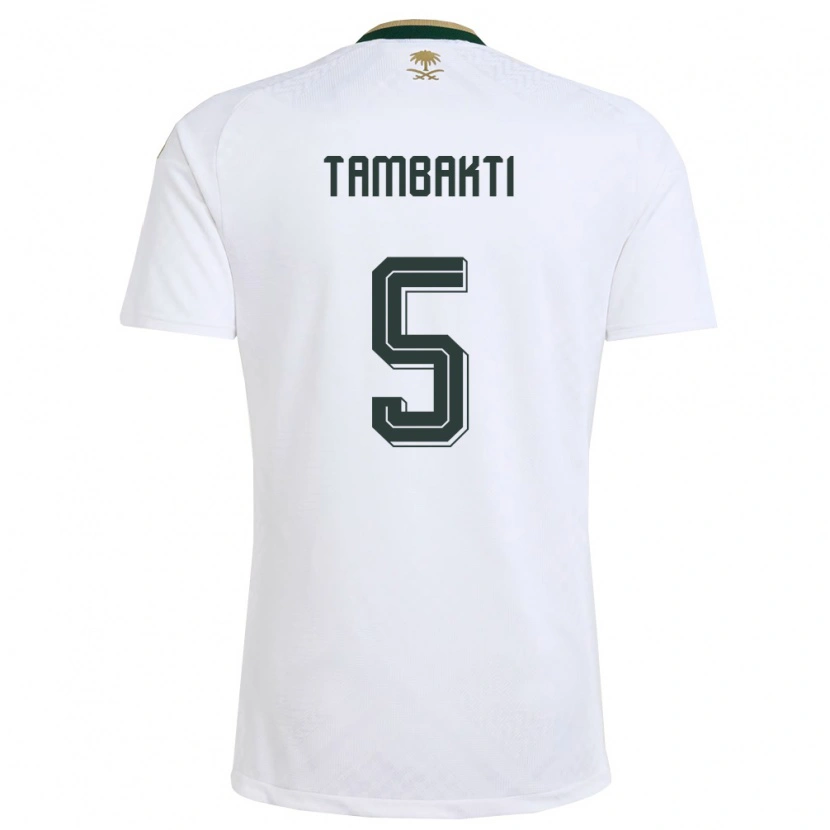 Danxenレディースサウジアラビアハッサーン・トムバクティ#5白 緑 金アウェイシャツ26-28ジャージーユニフォーム
