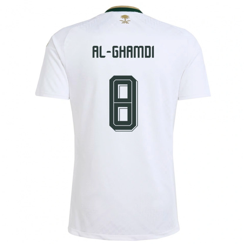 DanxenレディースサウジアラビアFaris Al-Ghamdi#8白 緑 金アウェイシャツ26-28ジャージーユニフォーム