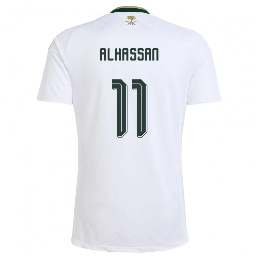 Danxenレディースサウジアラビアアッバス・アルハサン#11白 緑 金アウェイシャツ26-28ジャージーユニフォーム