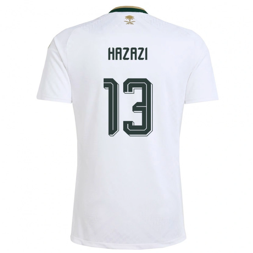 Danxenレディースサウジアラビアスライマーン・ハザジ#13白 緑 金アウェイシャツ26-28ジャージーユニフォーム