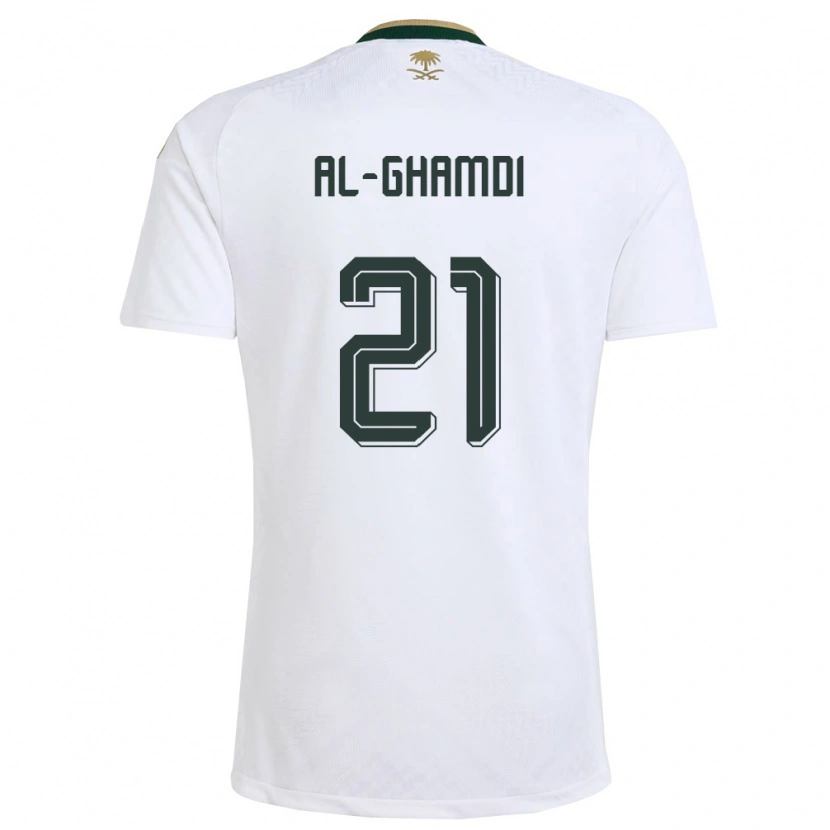 Danxenレディースサウジアラビアアブドッラフマーン・アル＝ガームディー#21白 緑 金アウェイシャツ26-28ジャージーユニフォーム