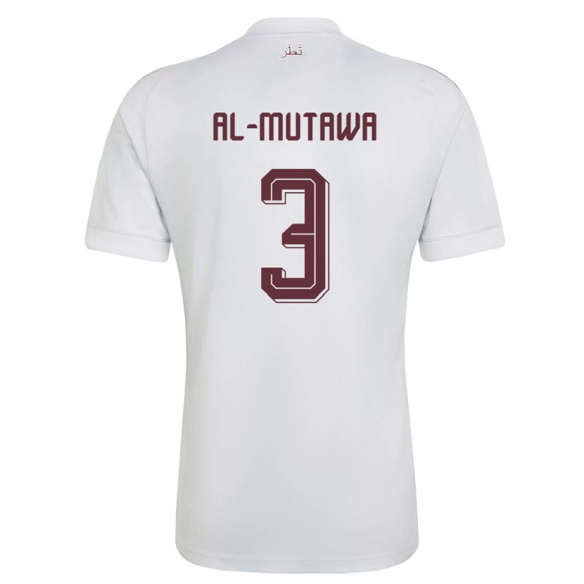 DanxenレディースカタールAbdulaziz Al-Mutawa#3白 バーガンディアウェイシャツ26-28ジャージーユニフォーム