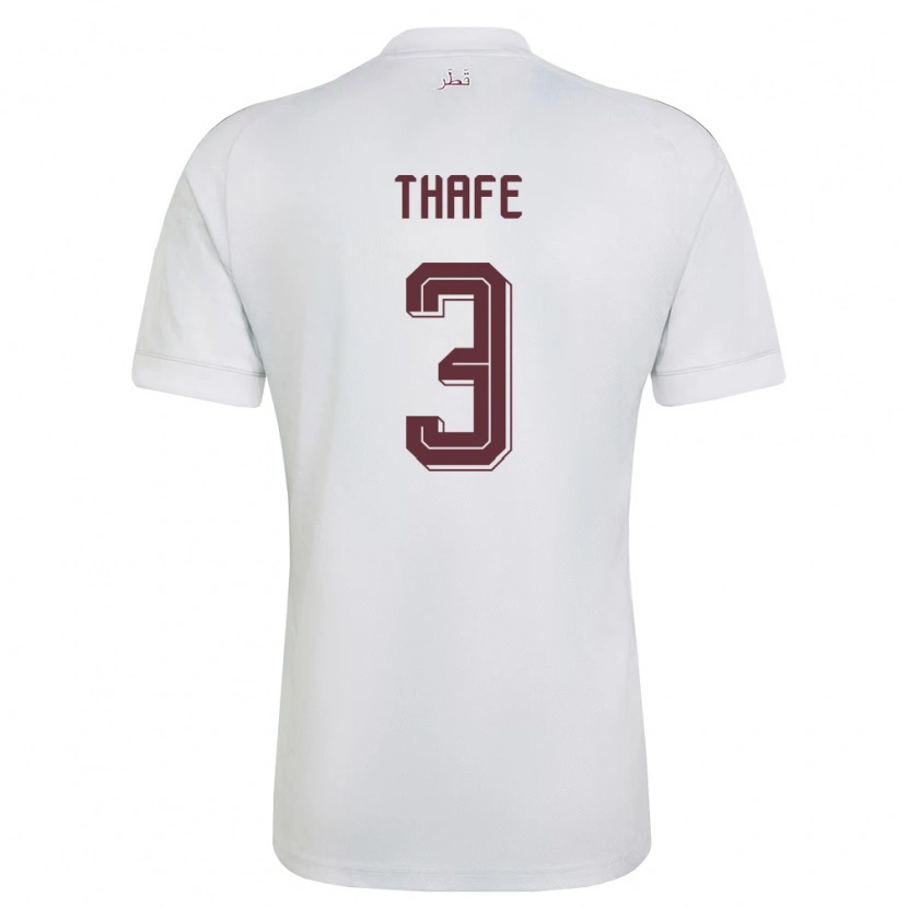 DanxenレディースカタールTariq Mohd Nader Thafe#3白 バーガンディアウェイシャツ26-28ジャージーユニフォーム