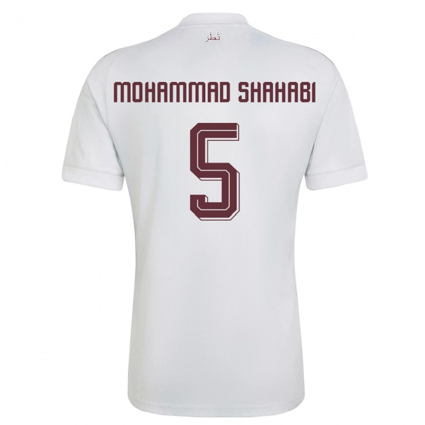 DanxenレディースカタールAli Mohammad Shahabi#5白 バーガンディアウェイシャツ26-28ジャージーユニフォーム