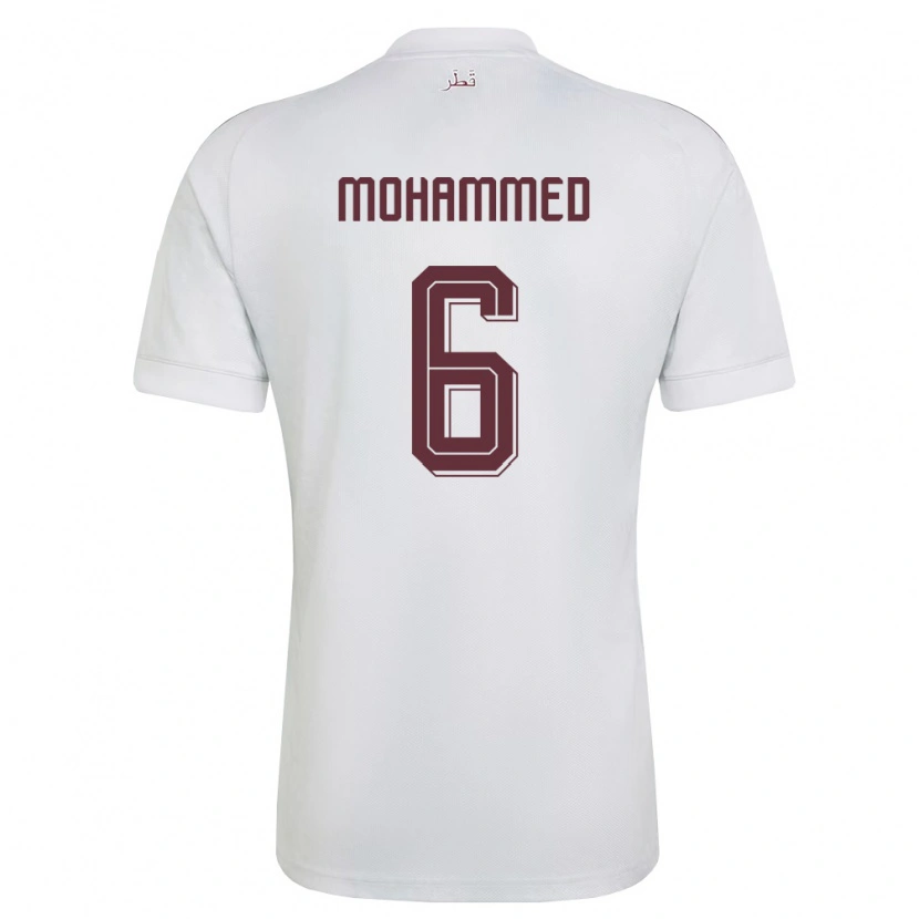 DanxenレディースカタールAbdulaziz Mohammed#6白 バーガンディアウェイシャツ26-28ジャージーユニフォーム