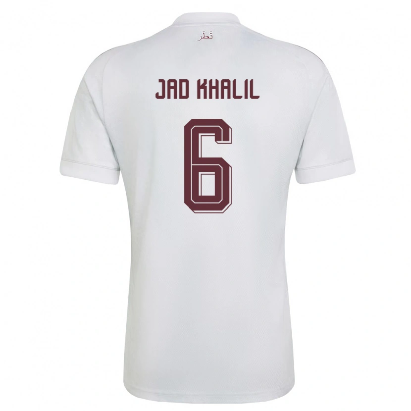 DanxenレディースカタールHadi Jad Khalil#6白 バーガンディアウェイシャツ26-28ジャージーユニフォーム