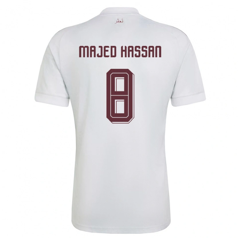 DanxenレディースカタールMalik Hassan#8白 バーガンディアウェイシャツ26-28ジャージーユニフォーム