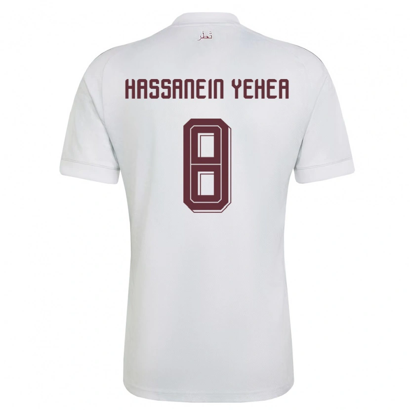 DanxenレディースカタールMohamed Hassanein Yehea#8白 バーガンディアウェイシャツ26-28ジャージーユニフォーム