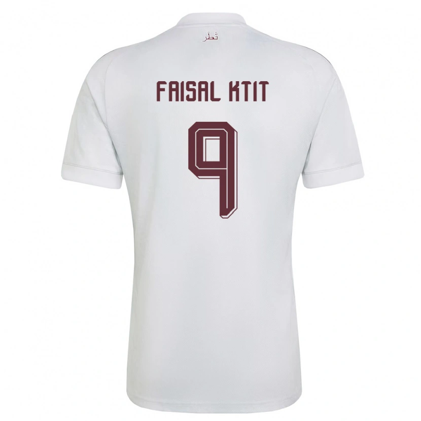 DanxenレディースカタールZaid Faisal Ktit#9白 バーガンディアウェイシャツ26-28ジャージーユニフォーム