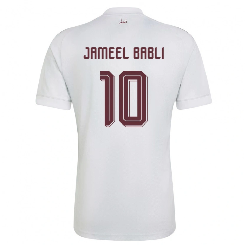 DanxenレディースカタールMohannad Babli#10白 バーガンディアウェイシャツ26-28ジャージーユニフォーム