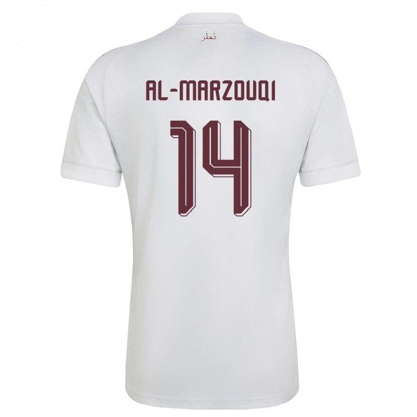 DanxenレディースカタールOmar Al-Marzouqi#14白 バーガンディアウェイシャツ26-28ジャージーユニフォーム