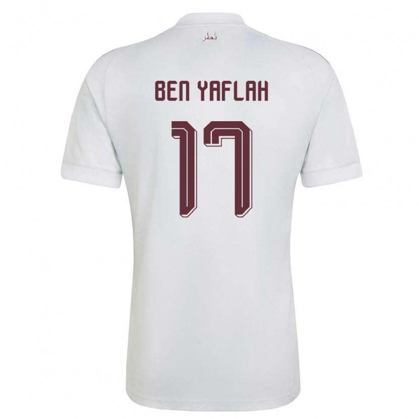 DanxenレディースカタールBilel Ben Yaflah#17白 バーガンディアウェイシャツ26-28ジャージーユニフォーム