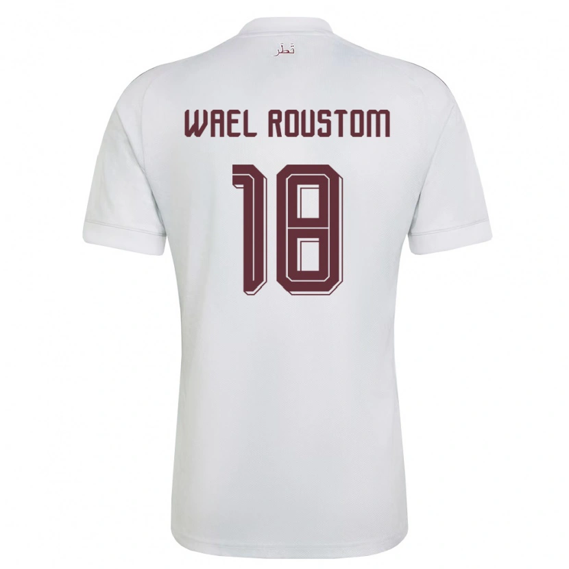 DanxenレディースカタールShaher Wael Roustom#18白 バーガンディアウェイシャツ26-28ジャージーユニフォーム