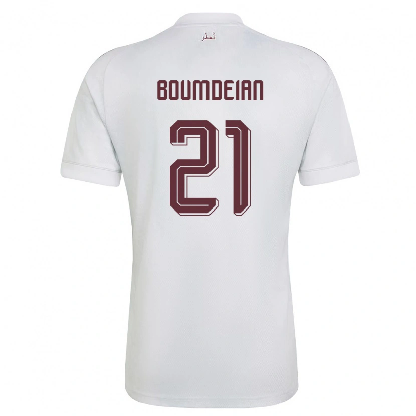 DanxenレディースカタールAli Boumdeian#21白 バーガンディアウェイシャツ26-28ジャージーユニフォーム