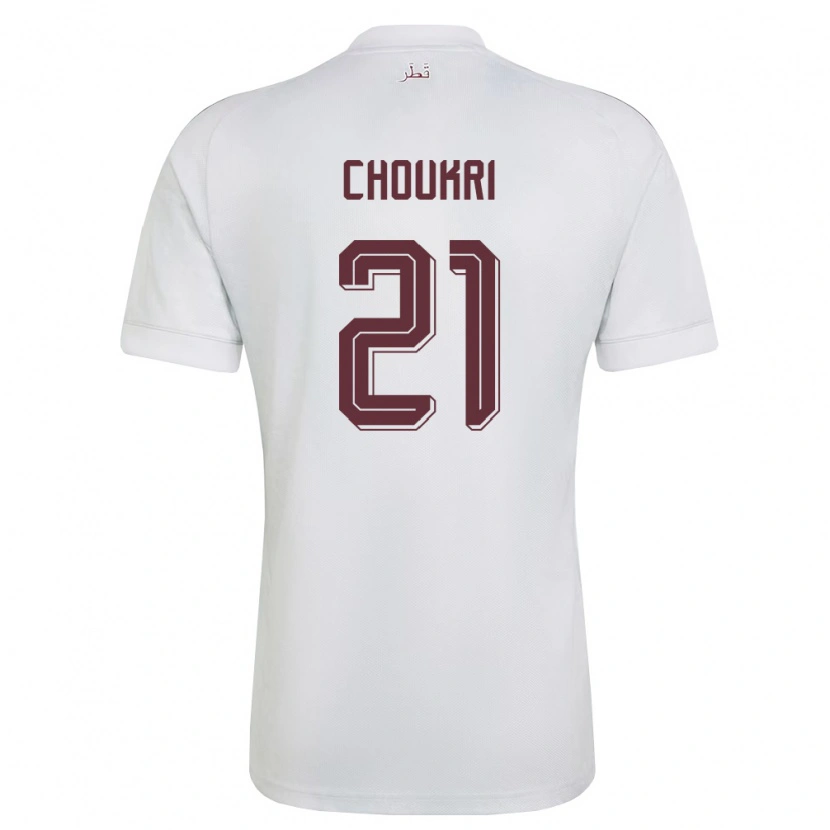 DanxenレディースカタールKhaled Choukri#21白 バーガンディアウェイシャツ26-28ジャージーユニフォーム