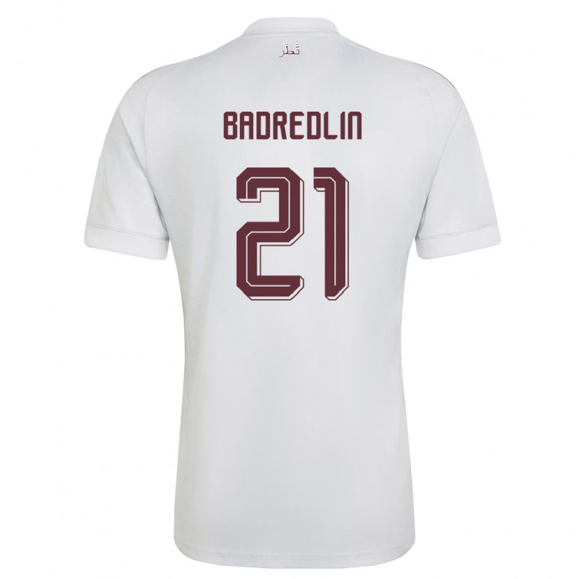 DanxenレディースカタールMarwan Badredlin#21白 バーガンディアウェイシャツ26-28ジャージーユニフォーム