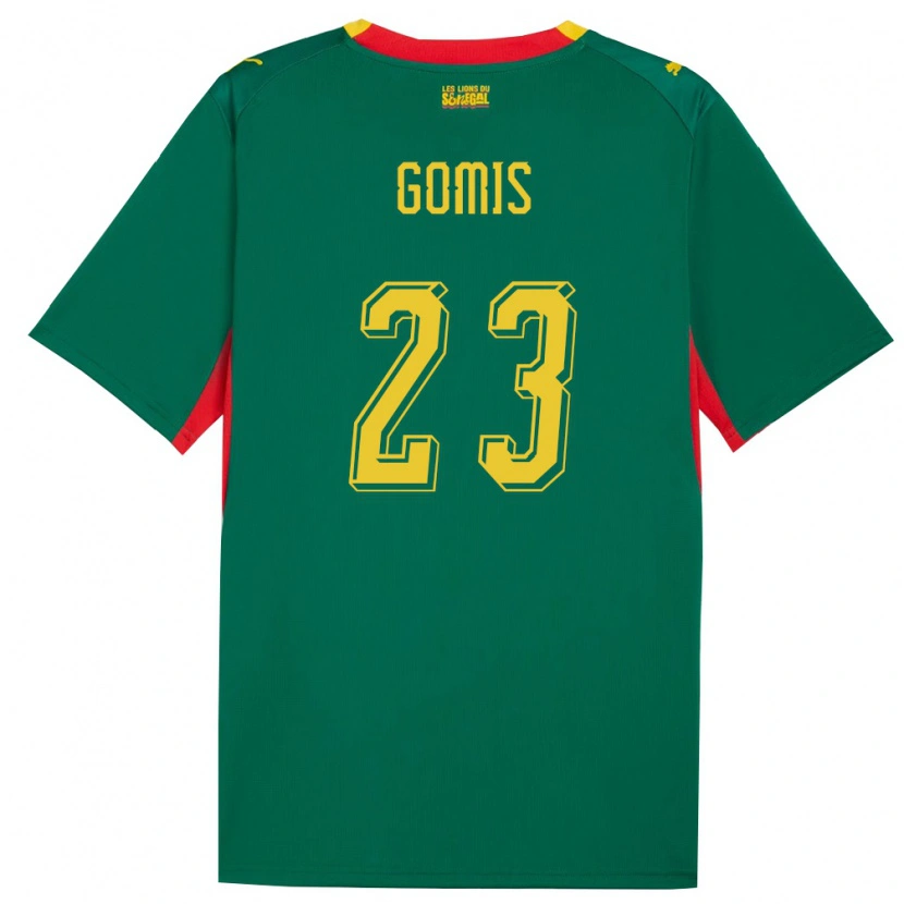 Danxenレディースセネガルアルフレッド・ゴミス#23緑 黄 赤アウェイシャツ26-28ジャージーユニフォーム
