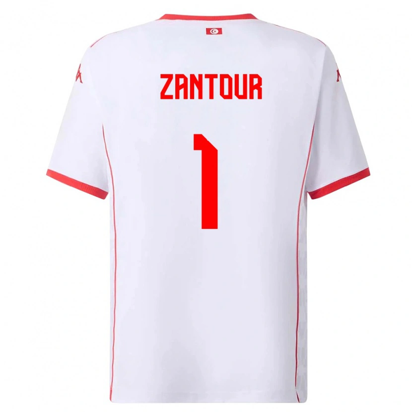 DanxenレディースチュニジアIshak Zantour#1白 赤アウェイシャツ26-28ジャージーユニフォーム