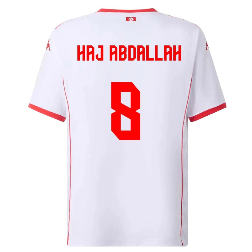 DanxenレディースチュニジアSaïfedin Haj Abdallah#8白 赤アウェイシャツ26-28ジャージーユニフォーム