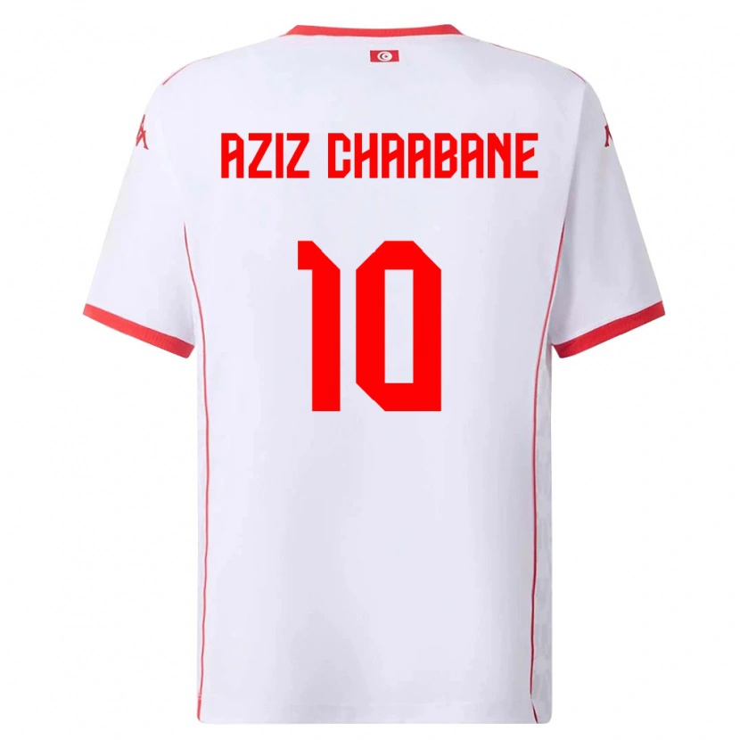 DanxenレディースチュニジアMohamed Aziz Chaabane#10白 赤アウェイシャツ26-28ジャージーユニフォーム