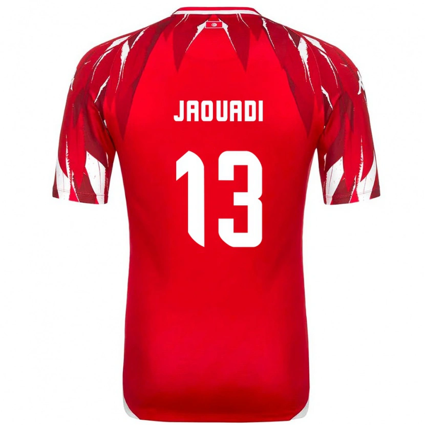 DanxenレディースチュニジアAssim Jaouadi#13赤 白アウェイシャツ26-28ジャージーユニフォーム