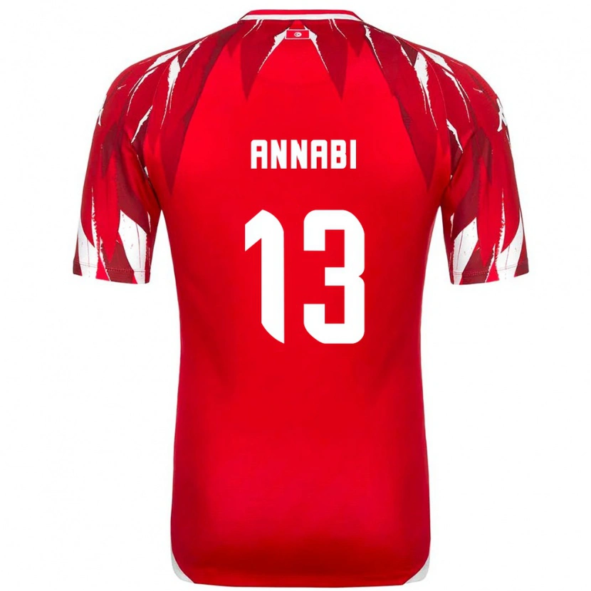 DanxenレディースチュニジアIlias Annabi#13赤 白アウェイシャツ26-28ジャージーユニフォーム