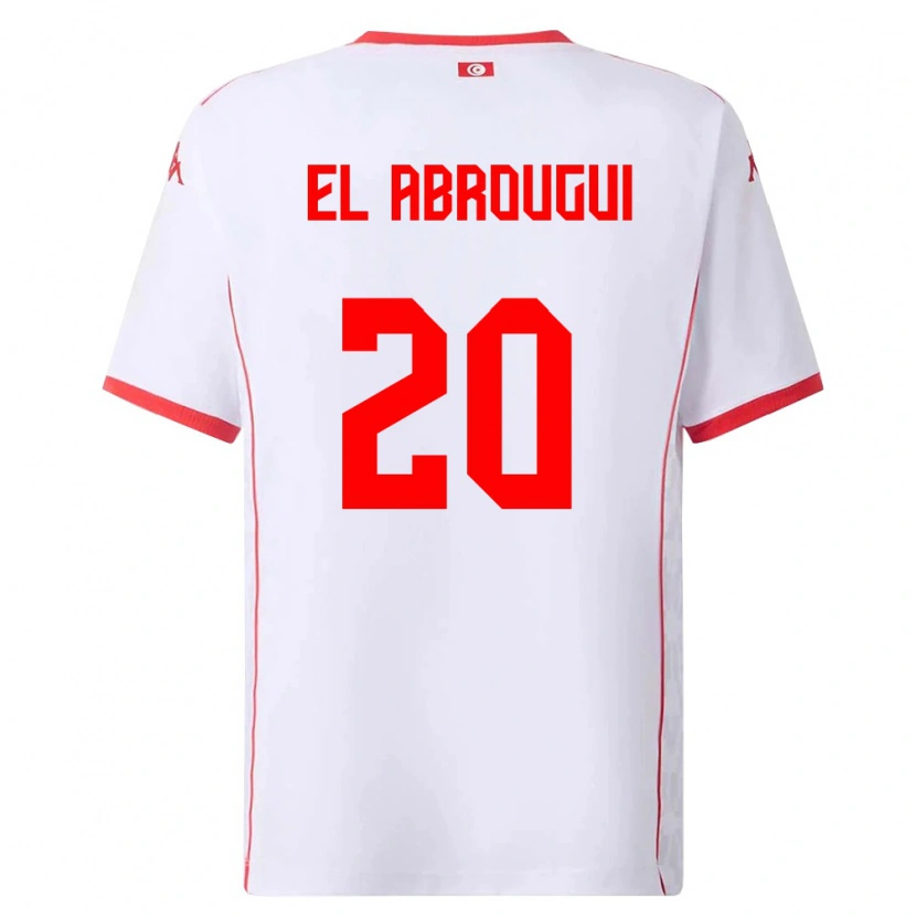 DanxenレディースチュニジアWassim El Abrougui#20白 赤アウェイシャツ26-28ジャージーユニフォーム