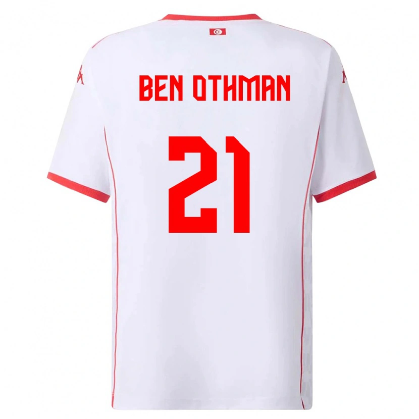 DanxenレディースチュニジアKhairi Ben Othman#21白 赤アウェイシャツ26-28ジャージーユニフォーム